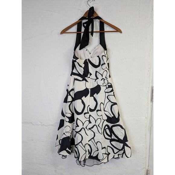 Y2K City Triangles Party Dress Juniors 3 Halter Brown White Tulle Poof Prom Hoco - Picture 4 of 8